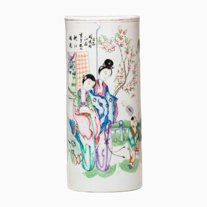 18th Century Kangxi Porcelain and Enamel Painted Brush Vase, 1720s-JE-1415069