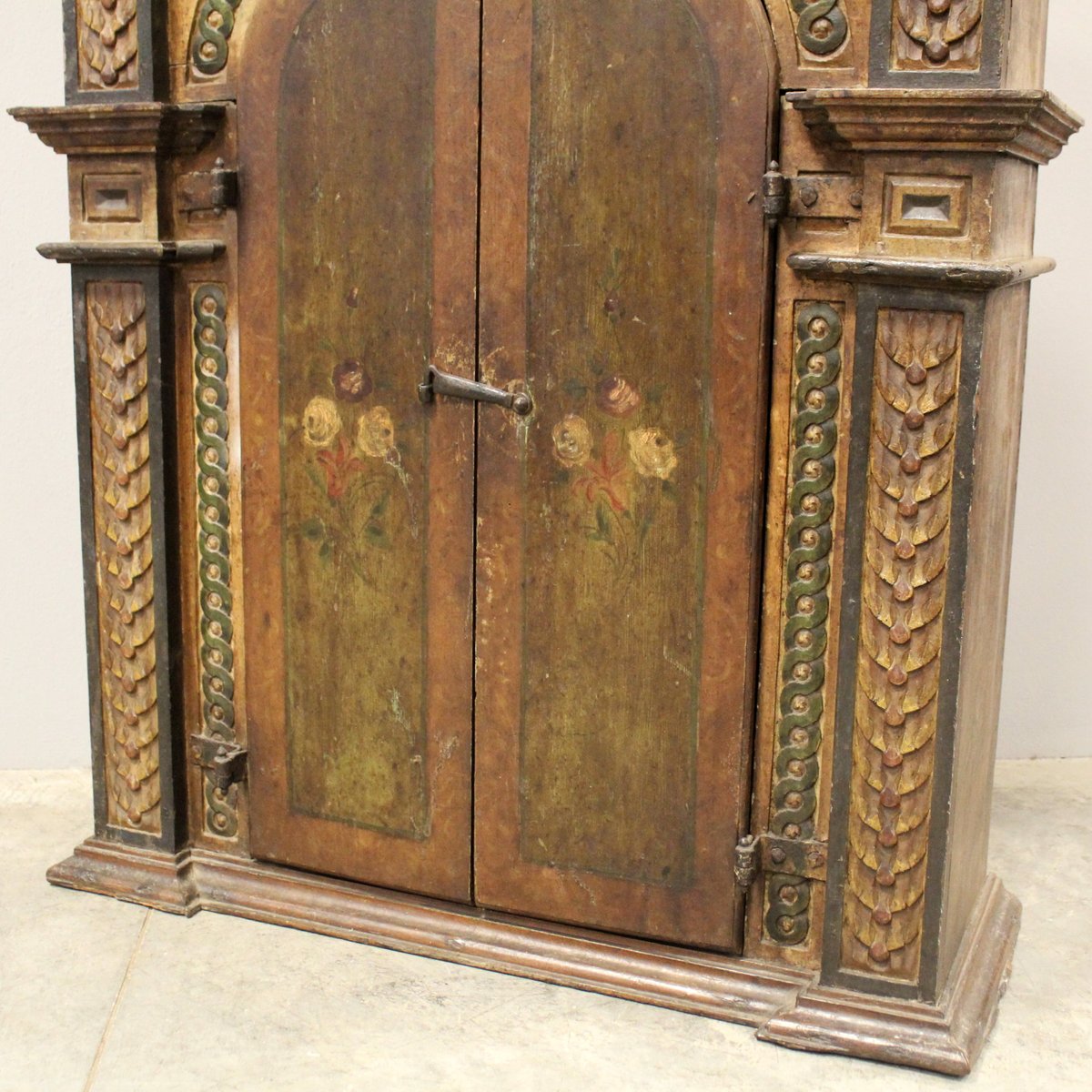 18th Century Lacquered & Painted Wood Cabinet