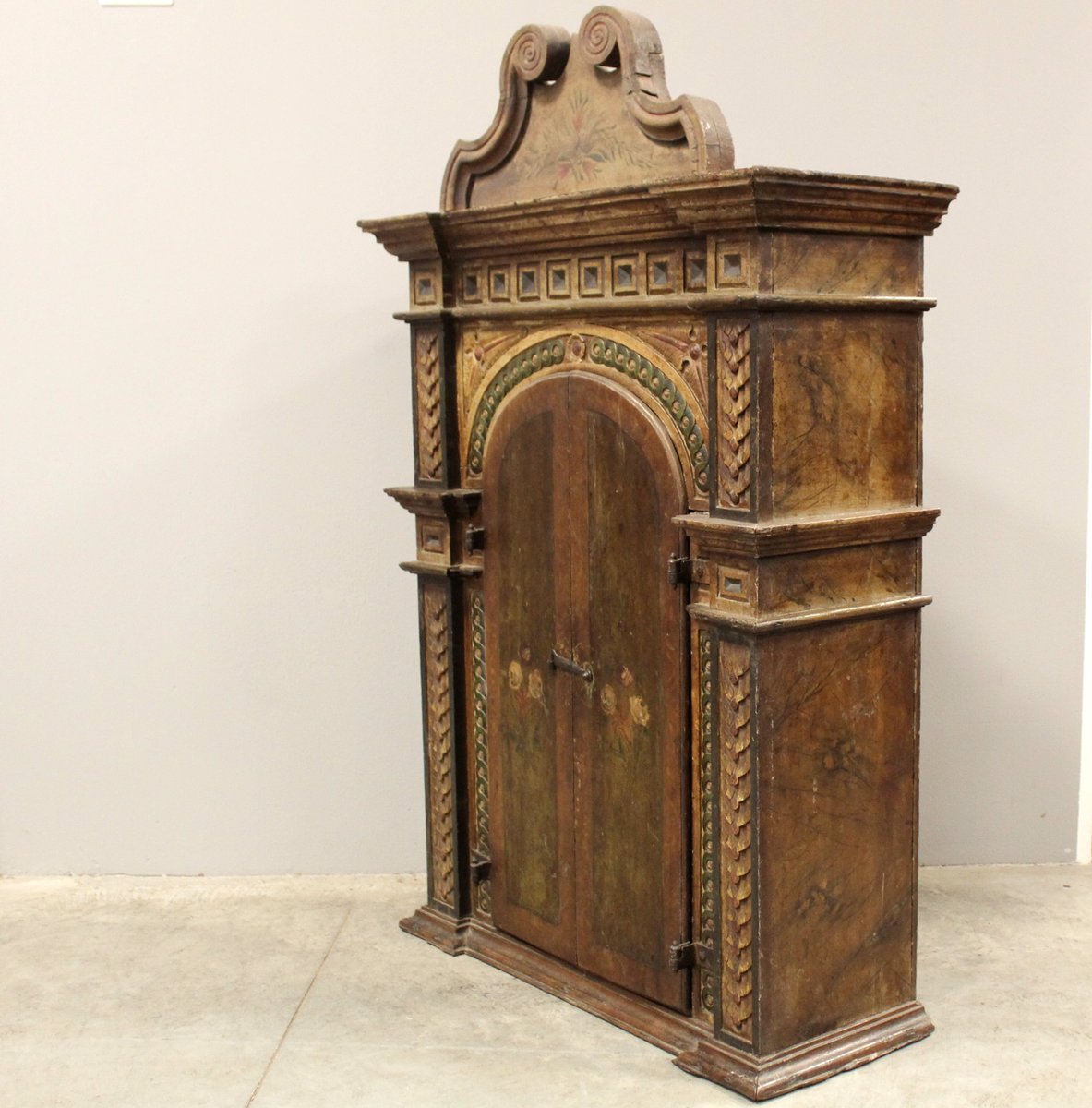 18th Century Lacquered & Painted Wood Cabinet