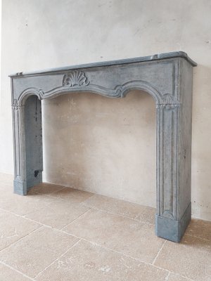 18th Century Louis XIV Amsterdam Bluestone Fireplace-TDA-1742316