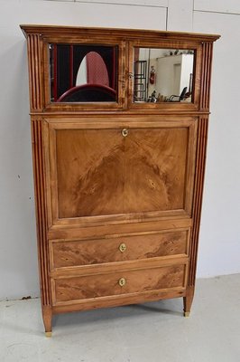 18th Century Louis XVI Blond Walnut Secretaire-RVK-655929