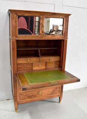 18th Century Louis XVI Blond Walnut Secretaire-RVK-655929