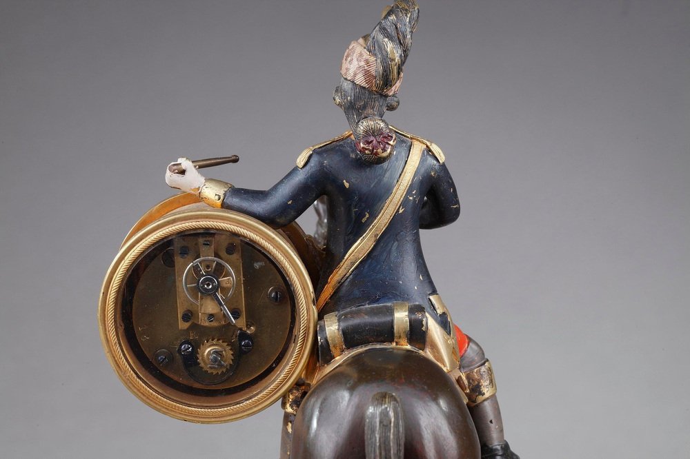 18th Century Louis XVI Clock Depicting Soldier on Horseback