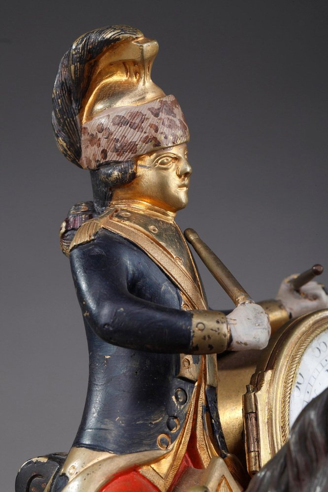 18th Century Louis XVI Clock Depicting Soldier on Horseback