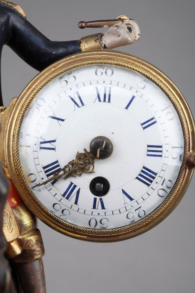 18th Century Louis XVI Clock Depicting Soldier on Horseback