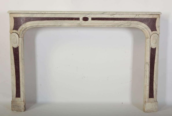 18th Century Louis XVI French White Marble Fireplace-MBH-1031953