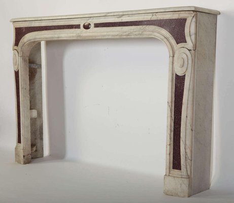 18th Century Louis XVI French White Marble Fireplace-MBH-1031953