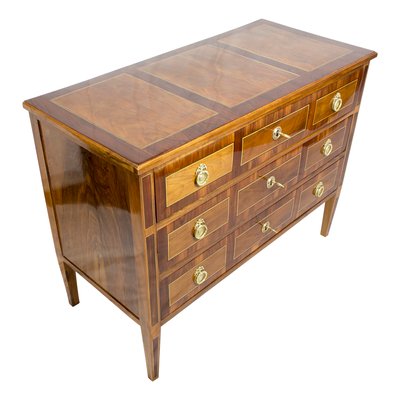 18th Century Louis XVI Marquetry Walnut Commode Chest of Drawers-WFJ-743255