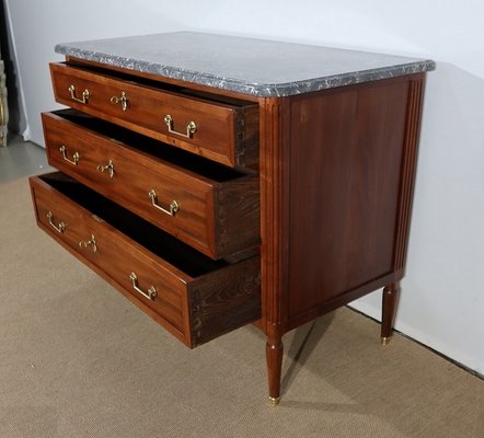 18th Century Louis XVI Solid Mahogany Chest of Drawers by F. Bury-RVK-1187501