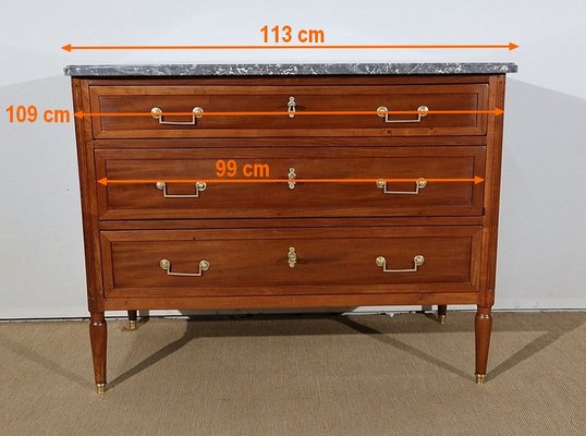 18th Century Louis XVI Solid Mahogany Chest of Drawers by F. Bury-RVK-1187501