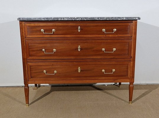 18th Century Louis XVI Solid Mahogany Chest of Drawers by F. Bury-RVK-1187501