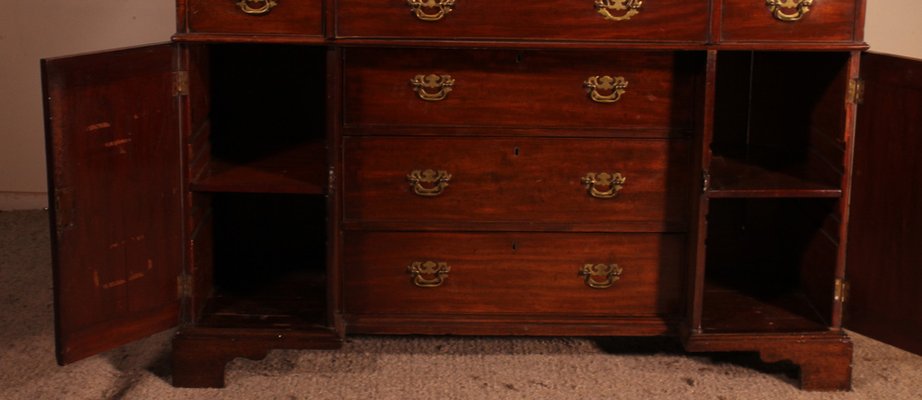 18th Century Mahogany Showcase Cabinet-HPU-1720534