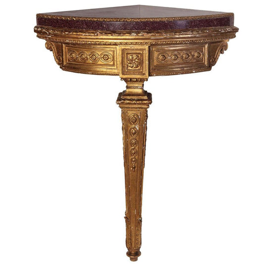 18th Century North Italian Encoignures with Porphyry Marble Top, Set of 2