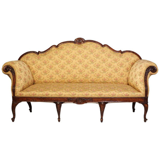 18th Century North Italian Walnut Settee, 1750s