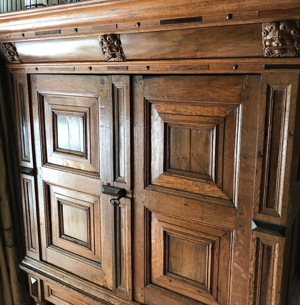 18th Century Renaissance Cabinet on High Legs in Oak, 1750s