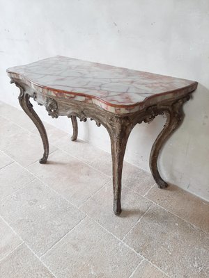 18th Century Rococo Console Table with Onyx Marble Top-TDA-1376474