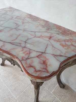 18th Century Rococo Console Table with Onyx Marble Top-TDA-1376474