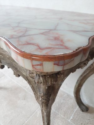 18th Century Rococo Console Table with Onyx Marble Top-TDA-1376474