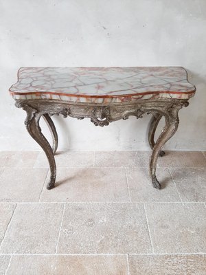 18th Century Rococo Console Table with Onyx Marble Top-TDA-1376474