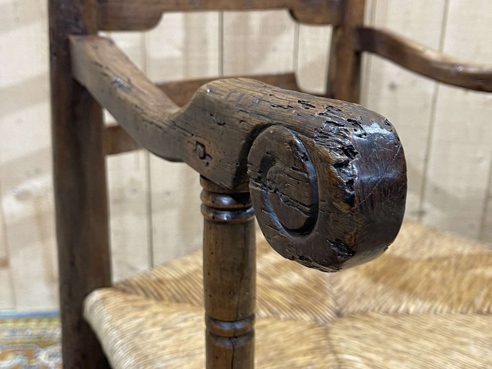 18th Century Rustic Armchair in Cherry and Chestnut