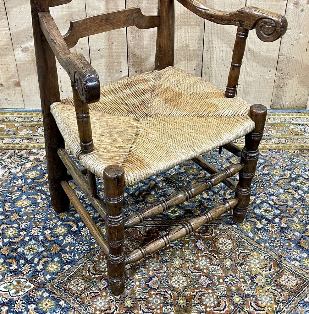 18th Century Rustic Armchair in Cherry and Chestnut