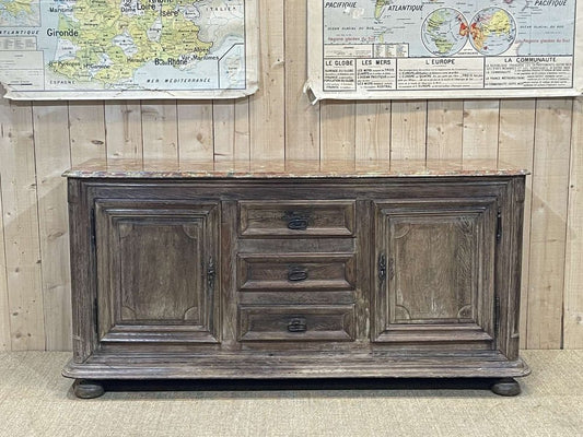 18th Century Sideboard in Oak & Faux Marble