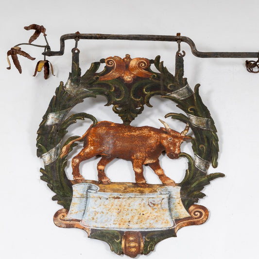 18th Century South German Red Ox Sign Bracket