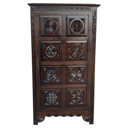 18th Century Spanish Castalan Influence Oak Kitchen Cabinet with One Door