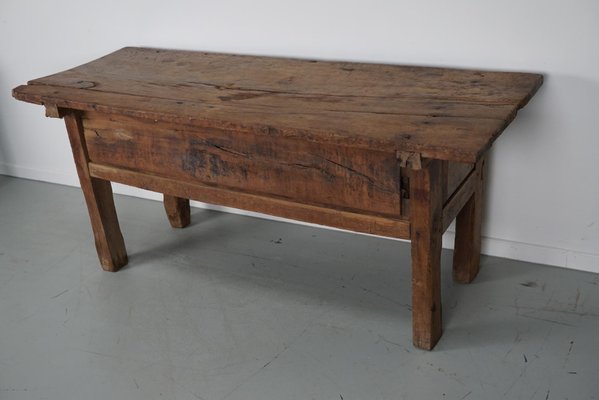 18th Century Spanish Rustic Farmhouse Chestnut Console-XO-1818841