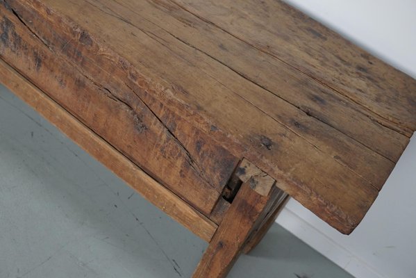 18th Century Spanish Rustic Farmhouse Chestnut Console-XO-1818841