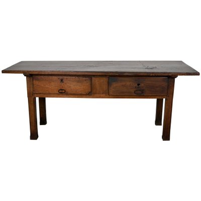 18th Century Spanish Rustic Farmhouse Chestnut Console-XO-1818831