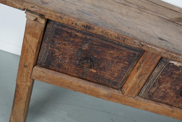 18th Century Spanish Rustic Farmhouse Chestnut Console-XO-1818841