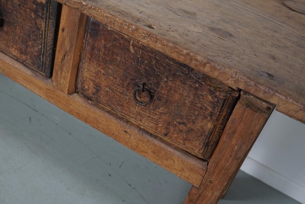 18th Century Spanish Rustic Farmhouse Chestnut Console-XO-1818841