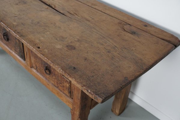 18th Century Spanish Rustic Farmhouse Chestnut Console-XO-1818841