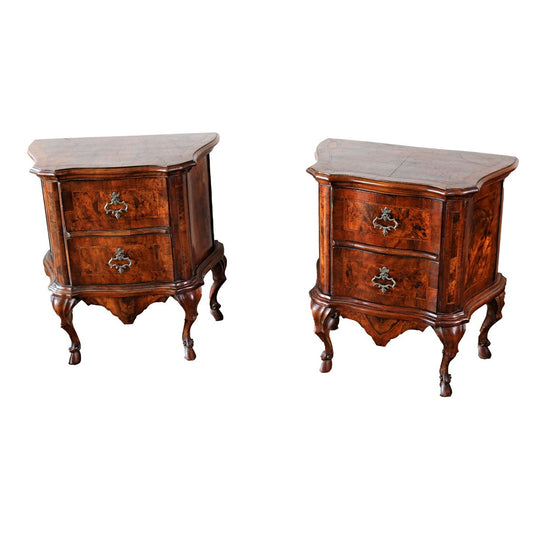 18th Century Style Bedside Tables, 1990s, Set of 2