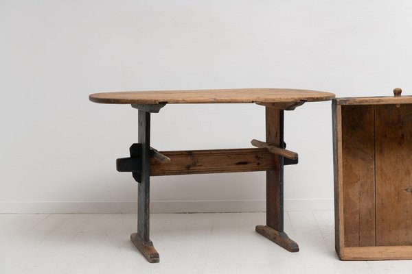 18th Century Swedish Country Folk Art Pine Table-MJF-1066457