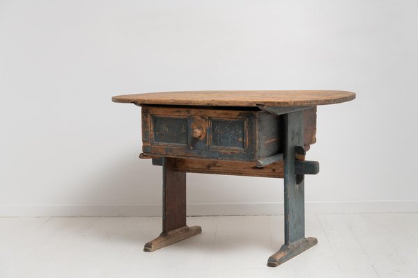 18th Century Swedish Country Folk Art Pine Table-MJF-1066457