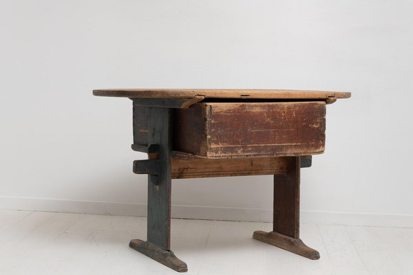 18th Century Swedish Country Folk Art Pine Table-MJF-1066457