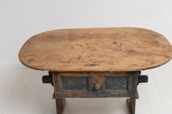 18th Century Swedish Country Folk Art Pine Table-MJF-1066457