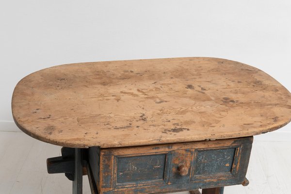 18th Century Swedish Country Folk Art Pine Table-MJF-1066457