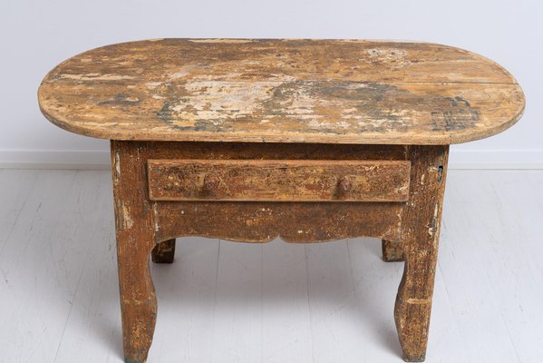 18th Century Swedish Folk Art Low Table-MJF-1241789