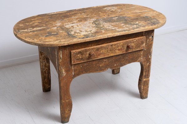 18th Century Swedish Folk Art Low Table-MJF-1241789