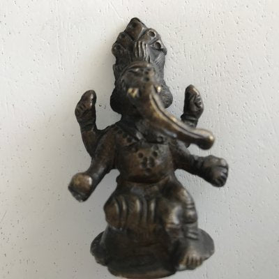 18th Century Tibetan Bronze God Ganesha Ganapati Elephant Statue-WQQ-1294644