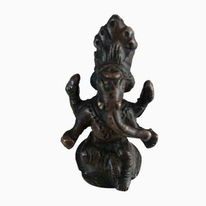 18th Century Tibetan Bronze God Ganesha Ganapati Elephant Statue-WQQ-1294644