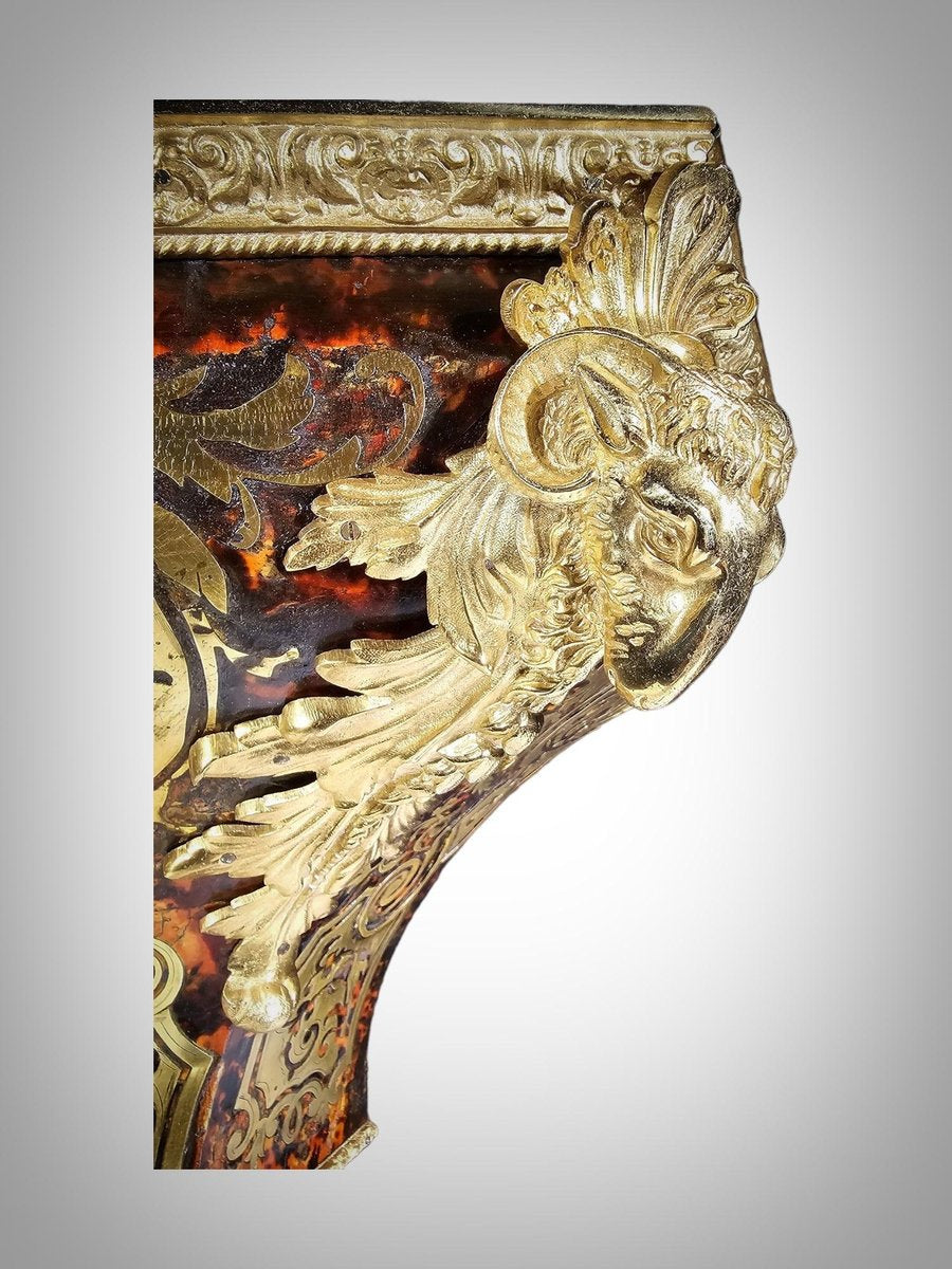 18th Century Wall Pedestal with Boulle Marquetry and Mercury Gilt Bronzes, 1750