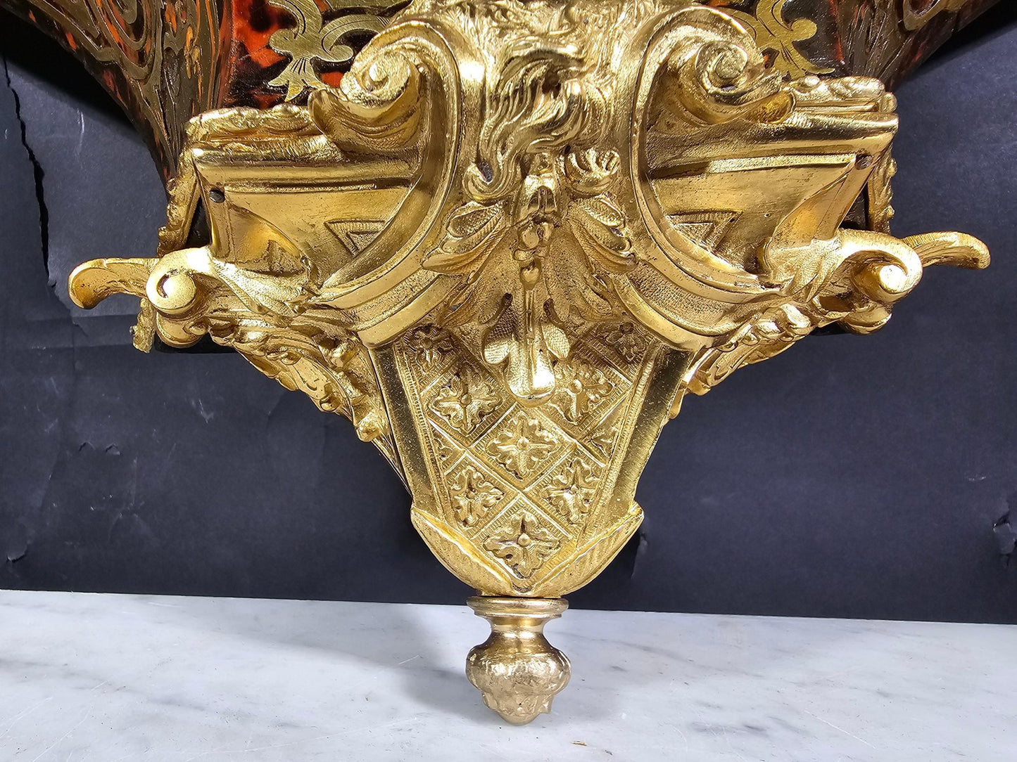 18th Century Wall Pedestal with Boulle Marquetry and Mercury Gilt Bronzes, 1750