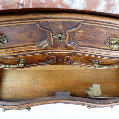 18th Century Walnut Chest of Drawers with Red Marble Top-JG-1785053