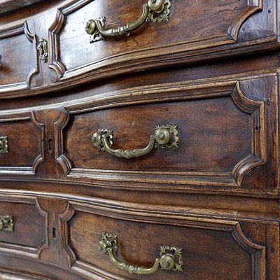 18th Century Walnut Chest of Drawers with Red Marble Top-JG-1785053