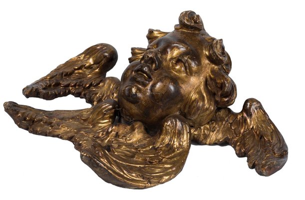 18th Century Wooden Gilded Angel Heads, Set of 2-ZCI-752783