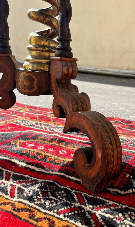 18th Century Wooden Table with Sicilian Butterflies, 1880s